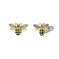 Bumblebee Earrings in Sterling Silver and Gold Plate with Diamonds (.02ct tw)