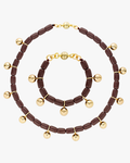 Burgundy Resin Necklace & Bracelet Set