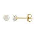 Button Pearl Stud Earrings