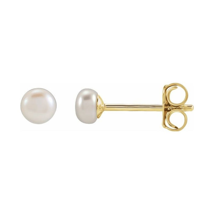 Button Pearl Stud Earrings