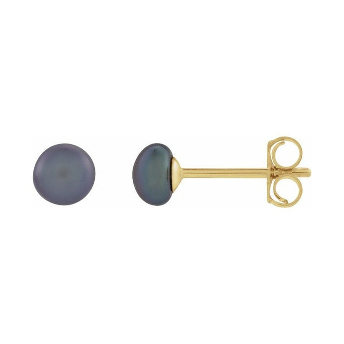 Button Pearl Stud Earrings