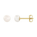Button Pearl Stud Earrings