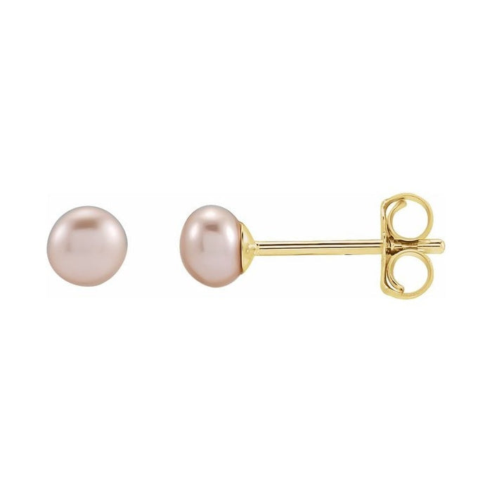 Button Pearl Stud Earrings