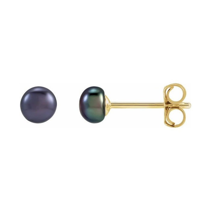 Button Pearl Stud Earrings