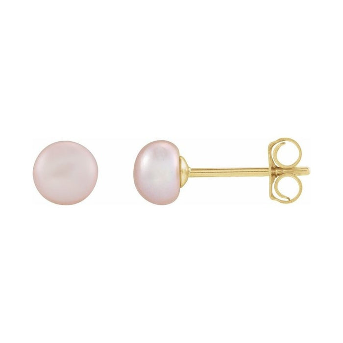 Button Pearl Stud Earrings