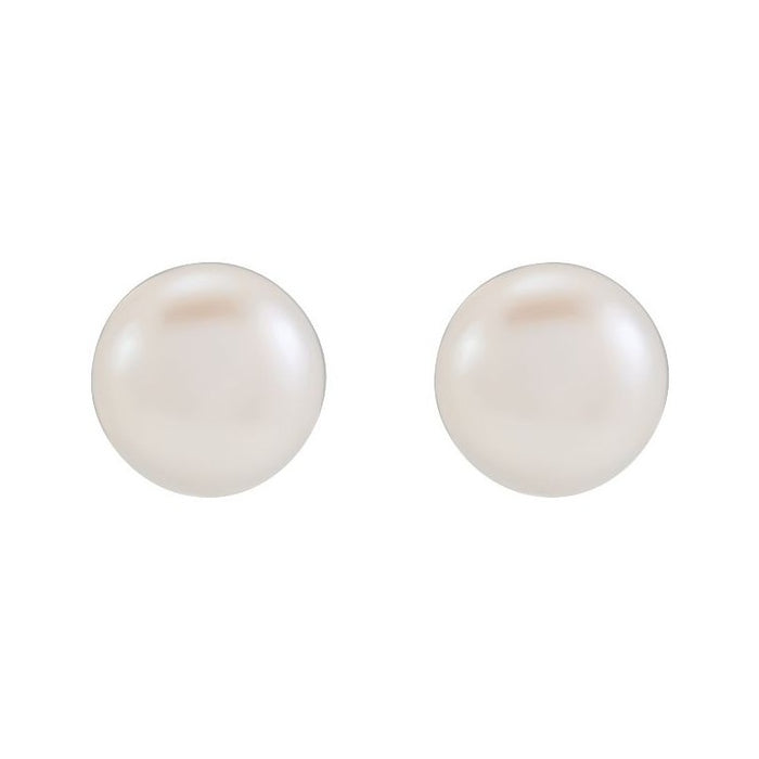 Button Pearl Stud Earrings