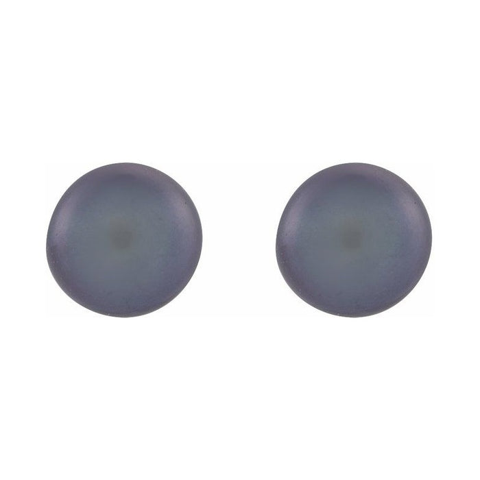 Button Pearl Stud Earrings
