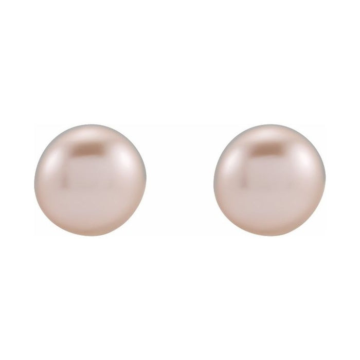 Button Pearl Stud Earrings