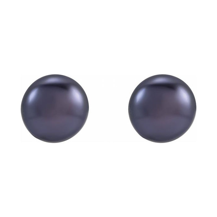 Button Pearl Stud Earrings