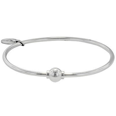 Cape Cod Single Bead Bangle Bracelet in Sterling Silver