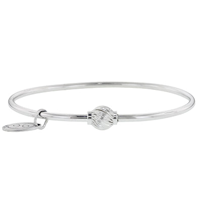 Cape Cod Swirl Bead Bangle Bracelet in Sterling Silver