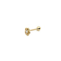 Piercing Cartilagem Bola e Flor - Ricca Jewelry