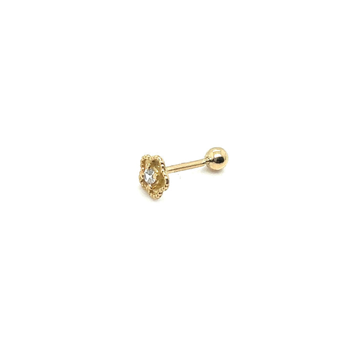 Piercing Cartilagem Bola e Flor - Ricca Jewelry