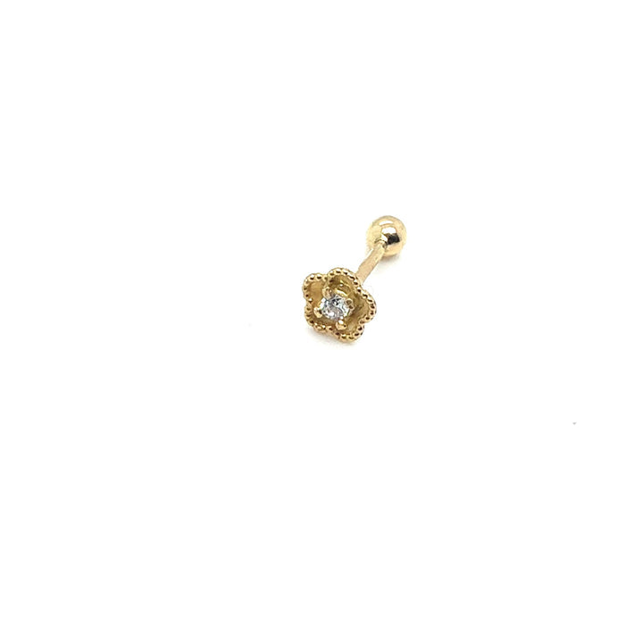 Piercing Cartilagem Bola e Flor - Ricca Jewelry