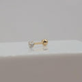 Cartilage Piercing with Cubic Zirconia in 18K Gold