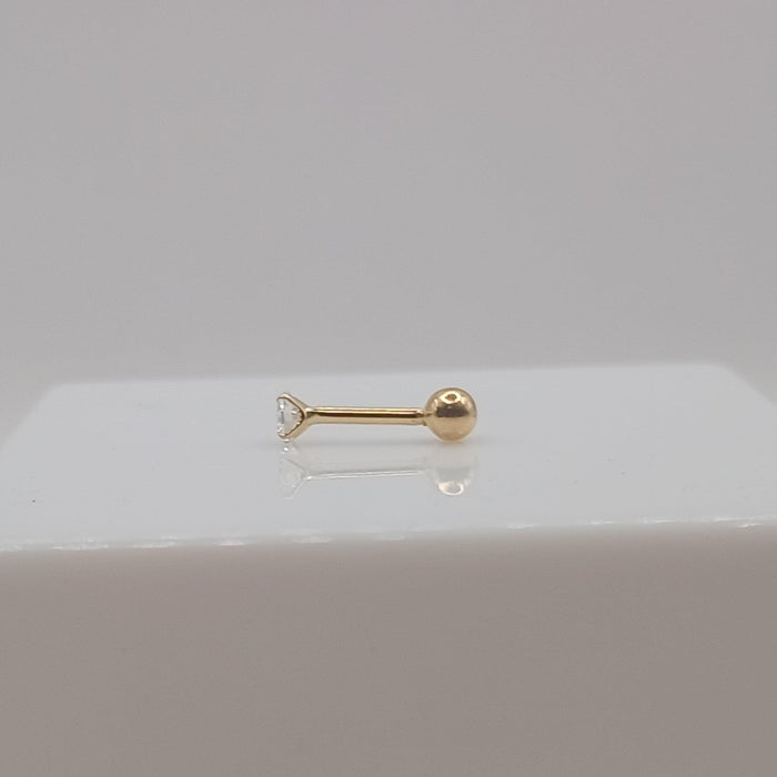 Cartilage Piercing with Cubic Zirconia in 18K Gold