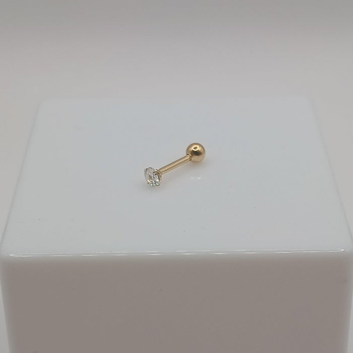 Cartilage Piercing with Cubic Zirconia in 18K Gold