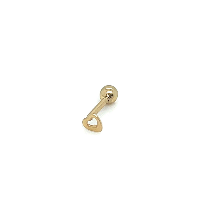 Piercing Cartilagem Coracao Vazado e Bola - Ricca Jewelry