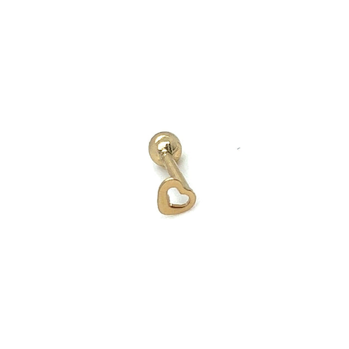 Piercing Cartilagem Coracao Vazado e Bola - Ricca Jewelry