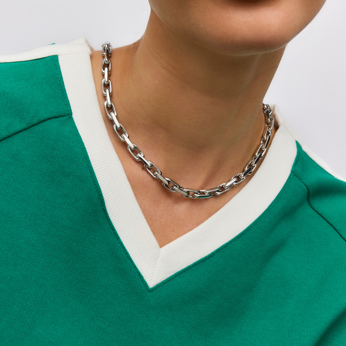 Chelsea Chunky Chain Necklace (Silver)