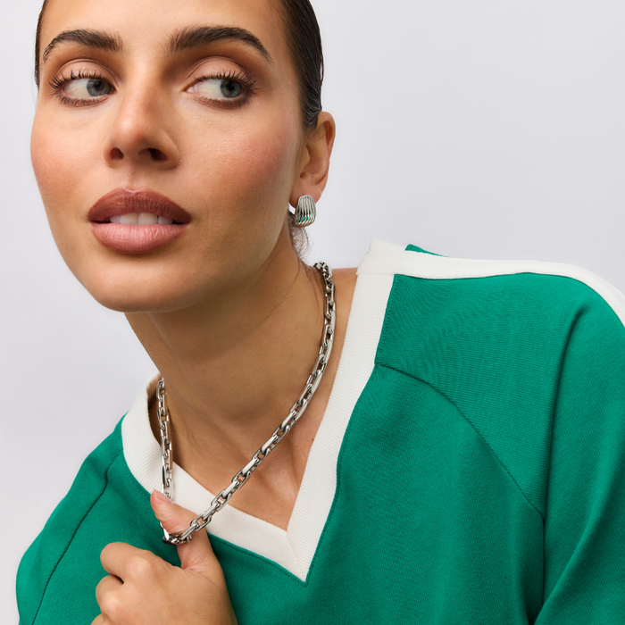 Chelsea Chunky Chain Necklace (Silver)