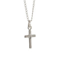 Children Cross Necklace in Sterling Silver with Diamond (.01ct)