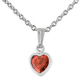 Children January Cubic Zirconia Birthstone Heart Necklace in Sterling Silver