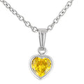 Children November Cubic Zirconia Birthstone Heart Necklace in Sterling Silver
