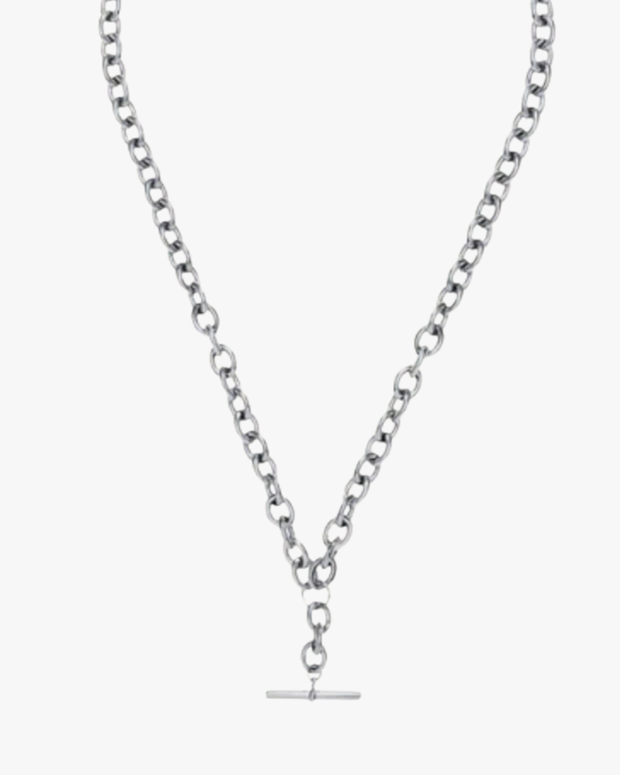 Chunky Fob Necklace (Silver)