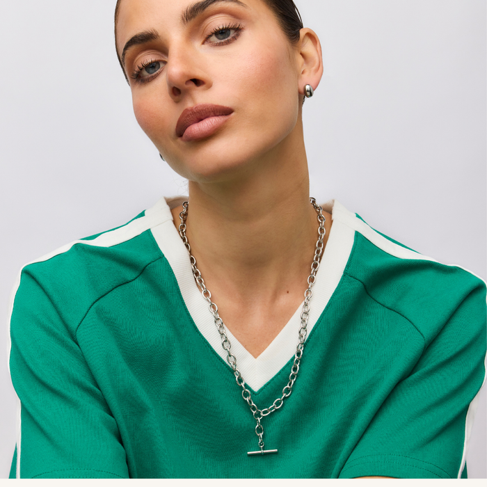 Chunky Fob Necklace (Silver)