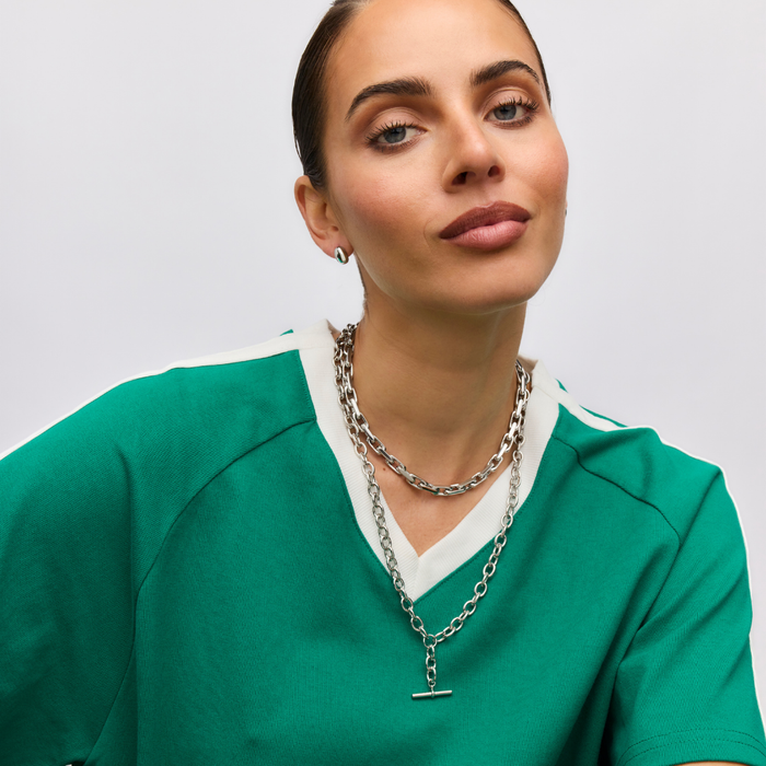 Chunky Fob Necklace (Silver)