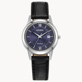 Citizen Classic Watch with Blue Dial and Black Leather Strap (30mm and eco drive movement)