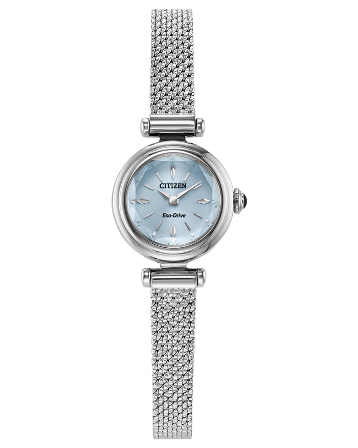 Citizen Fio Watch with Blue Dial and Stainless Steel Bracelet (18mm and eco drive movement)