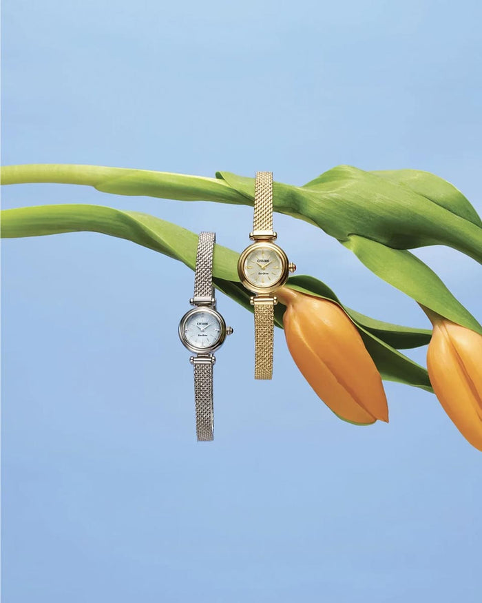 Citizen Fio Watch with Blue Dial and Stainless Steel Bracelet (18mm and eco drive movement)