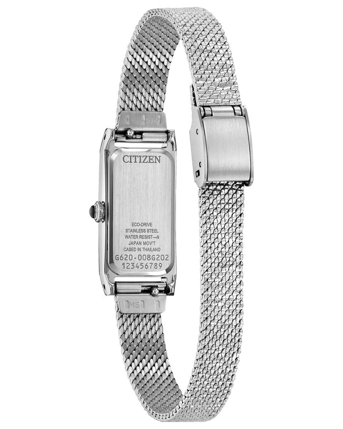 Citizen Fio Watch with White Dial and Stainless Steel Bracelet (14x31mm and eco drive movement)