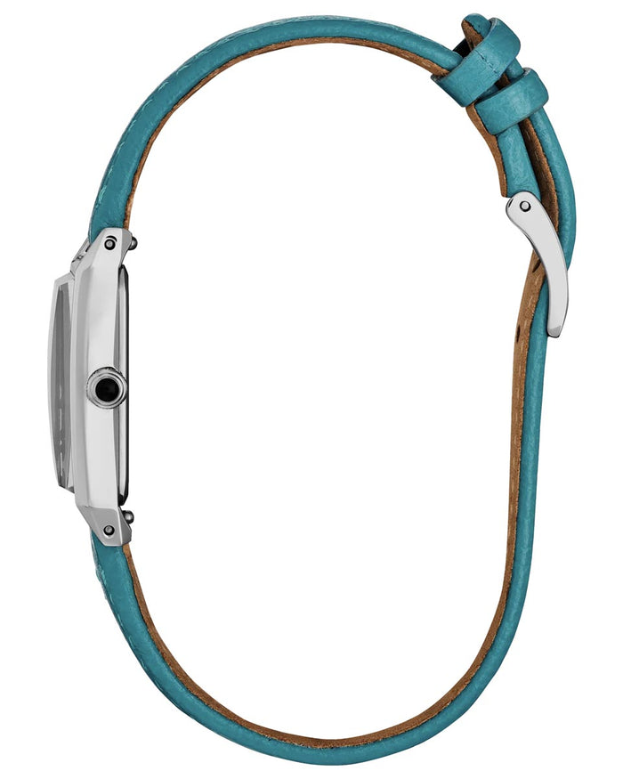 Citizen Fio Watch with White Dial and Teal Leather Strap (14x31mm and eco drive movement)