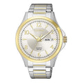 Citizen Mens Watch with Silver Toned Dial and Stainless Steel and Yellow Gold Bracelet (quartz movement)