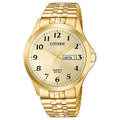 Citizen Mens Watch with Yellow Dial and Yellow Gold Toned Expansion Bracelet (quartz movement)