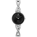 Citizen Silhouette Crystal Watch with Black Dial and Silver Toned Bangle Bracelet (23.5mm and eco-drive movement)