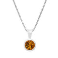 Citrine Bezel Necklace in Sterling Silver