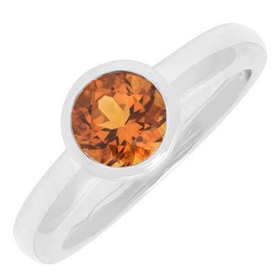 Citrine Bezel Ring in Sterling Silver (size 6.5)
