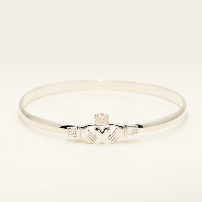 Claddagh Bangle Bracelet in Sterling Silver