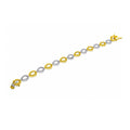Clearance-Rhodium & Gold Plated 925 Silver CZ Tear Drop Bracelet- BGB00012