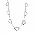 Clearance-Rhodium Plated 925 Silver Multi Open Heart Necklace - BGN00020