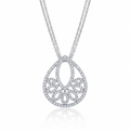 Clearance-Rhodium Plated 925 Sterling Silver Elegant Multi Teardrop Pendant Necklace - STP00619