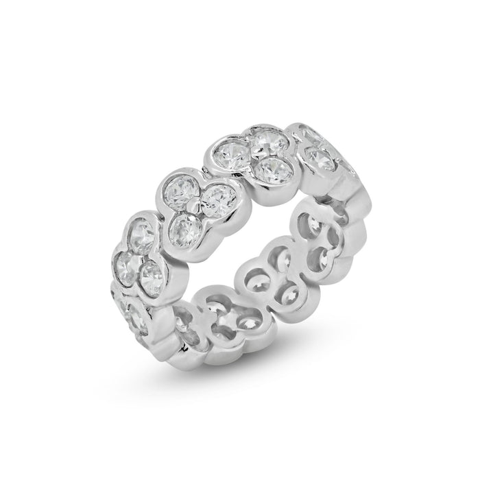 Closeout-Silver 925 Rhodium Plated 2 Princess Cut CZ Ring - STR00245 | Silver Palace Inc.