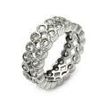 Closeout-Silver 925 Rhodium Plated 2 Row CZ Eternity Ring - STR00118 | Silver Palace Inc.