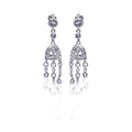 Closeout-Silver 925 Rhodium Plated Chandelier CZ Dangling Earrings - STE00145 | Silver Palace Inc.