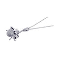 Closeout-Silver 925 Rhodium Plated Clear CZ Fly Pendant Necklace - STP00635 | Silver Palace Inc.