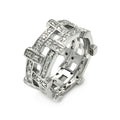 Closeout-Silver 925 Rhodium Plated CZ Weaved Eternity Ring - STR00184 | Silver Palace Inc.